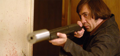 Everytime Chigurh kills somebody, an angel gets its wings. It's pretty crowded up there, too.