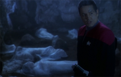 "Cool kids don't desecrate burial sites for starship fuel. Knowing is half the battle. I'm Chakotay, thanks for watching."